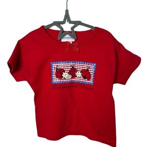 Vintage Buster Brown Red Ladybugs Love Daisies Short Sleeve Tee 2T